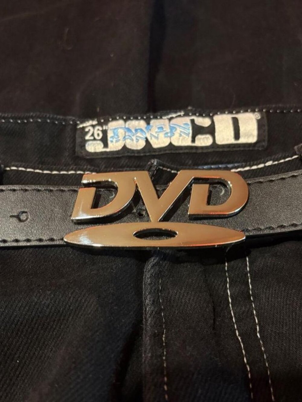 DVD Y2K vintage black buckle belt